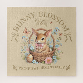 Bunny Blossom Easter Rabbit in Floral Basket Puzzle