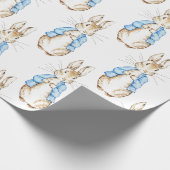 Bunny Blue Baby Dusche Geschenkpapier (Ecke)