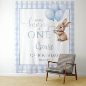 Bunny Blue Balloons 1st Birthday Backdrop Wandteppich (Beispiel)