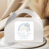 Bunny Blue Beige Balloon Baby Dusche Vielen Dank Quadratischer Aufkleber