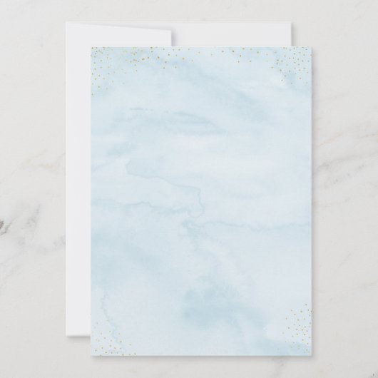 Bunny Blue Boy Greenery Geburtstag Einladung (Rückseite)