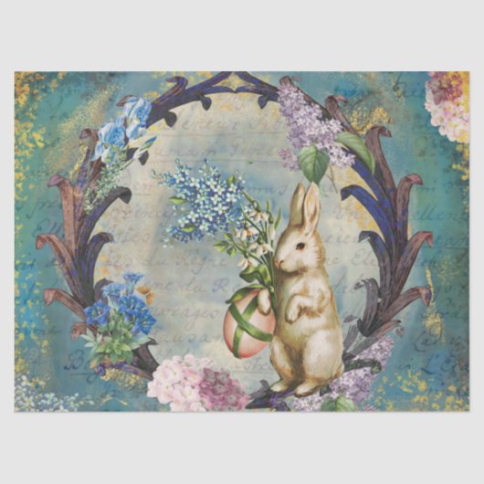 Bunny Blue Decoupage Tissue Paper Seidenpapier (Vorderseite)
