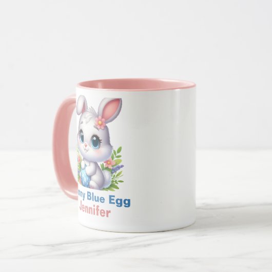 Bunny Blue Egg Tasse (Vorderseite Links)