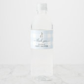 Bunny Blue Gingham Gefallen Wasser Flasche Wasser Wasserflaschenetikett (Vorderseite)