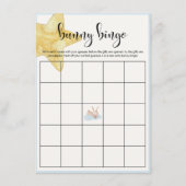 Bunny Blue Starry Baby Dusche Bingo Spiel Begleitkarte (Vorderseite)