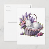 Bunny & Blume Basket Postkarte (Vorne/Hinten)