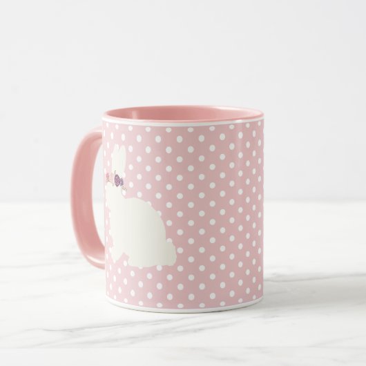 Bunny Blume Malerei Bouquet Kaffee Tasse (Vorderseite Links)