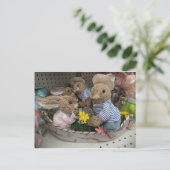 Bunny Boat Postkarte (Stehend Vorderseite)