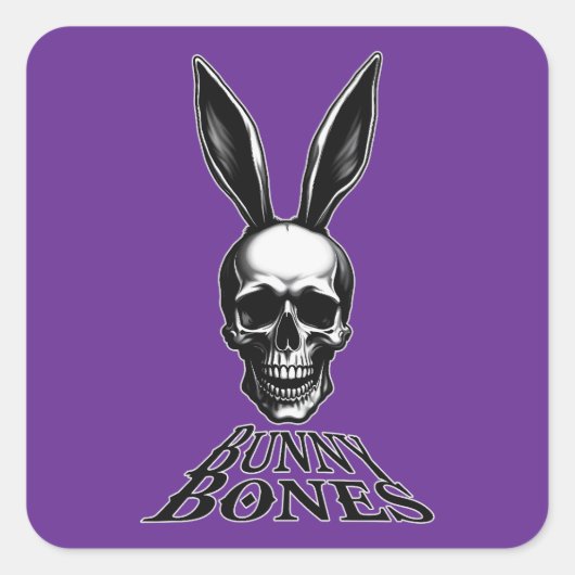 Bunny Bones – Gothic Easter Bunny - Autocolante Quadratischer Aufkleber (Vorderseite)