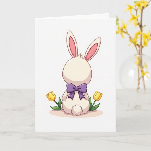 Bunny Bow Springtime Card Karte (Gelbe Blume)