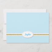 Bunny boy 2. Geburtstag Foto Einladung blau (Rückseite)