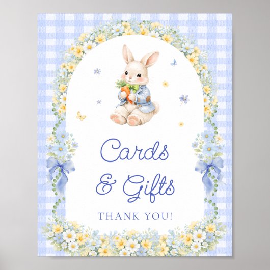 Bunny Boy Baby Shower Cards and Gifts Poster (Vorne)
