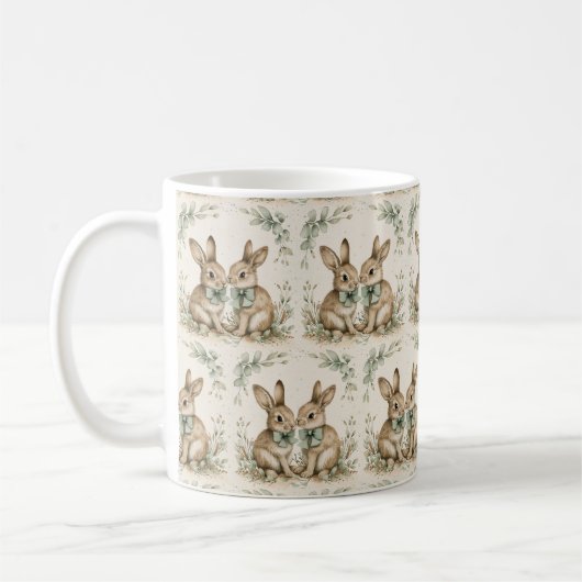 Bunny Breeze Tasse: Spring Sip Joy 🍃 🐇 Kaffeetasse (Links)