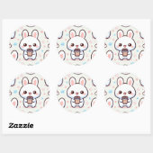 Bunny Brew Pattern Runder Aufkleber (Blatt)