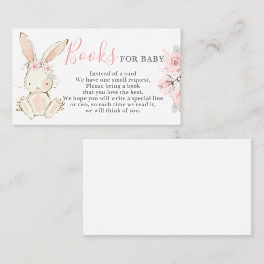 Bunny Bring ein Buch für Girl Card Begleitkarte (Vorne/Hinten)