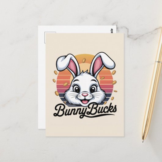 Bunny Bucks Postkarte (Vorderseite/Rückseite Beispiel)