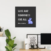 Bunny Buddhism "Liebe and Bunniness" Poster (Heimbüro)