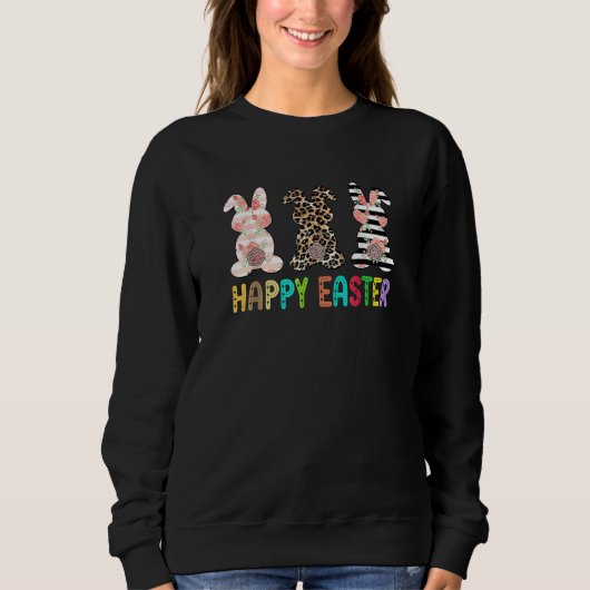 Bunny Buffalo Kariert Leopard Leopard Print Happy Sweatshirt (Vorderseite)