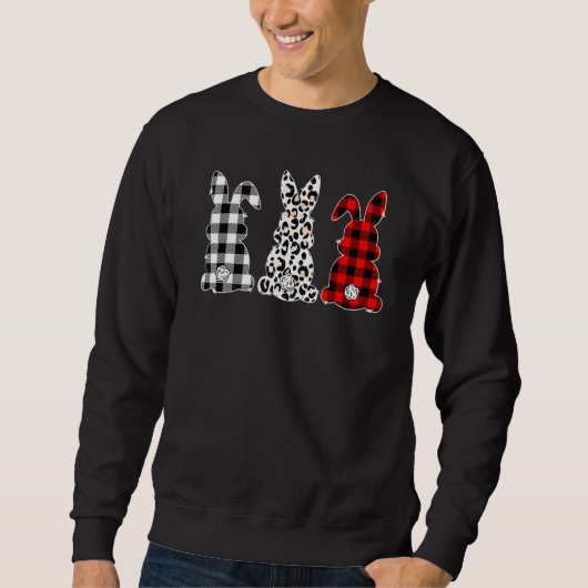 Bunny Buffalo Kariert Leopard Leopard Print Happy Sweatshirt (Vorderseite)