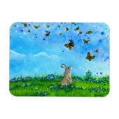 Bunny & Butterflies Magnet von Bihrle (Horizontal)
