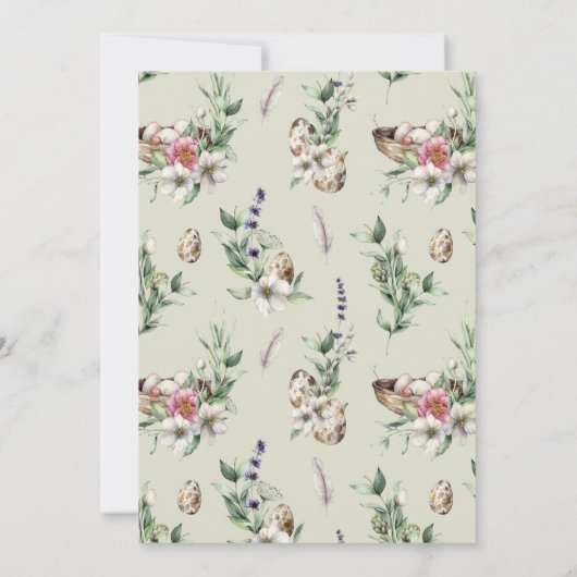 Bunny & Butterflies Tee Party Ostern Picknick Einladung (Rückseite)