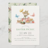 Bunny & Butterflies Tee Party Ostern Picknick Einladung (Vorne/Hinten)