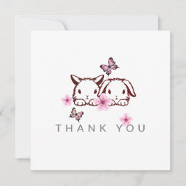 Bunny Butterfly Cherry Blossom Danke Karte