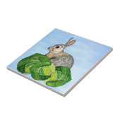 Bunny Cabbage Blue Ceramic Tile Fliese (Seite)