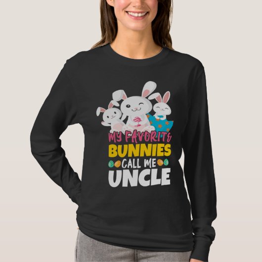 Bunny Call Me Uncle Happy Easter Sunday Egg Easter T-Shirt (Vorderseite)