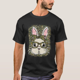 Bunny Camou Flage mit Brillen Happy Ostertag T-Shirt