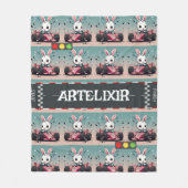 Bunny Car Racer Fleecedecke (Vorderseite)