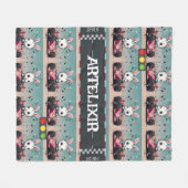 Bunny Car Racer Fleecedecke (Vorderseite (Horizontal))