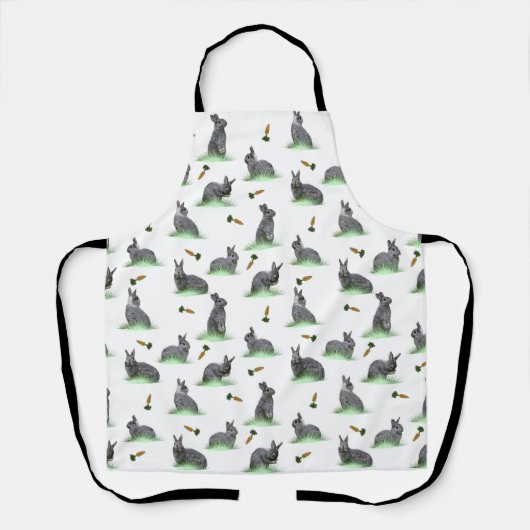 Bunny Carrot Craze überall über Print Schürze (Vorderseite)