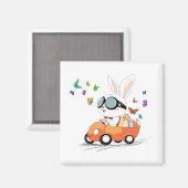 Bunny Carrot Hopping Ride Magnet (Vorderseite/Rückseite)