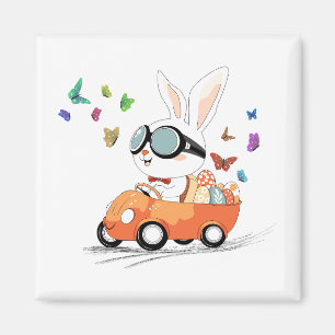Bunny Carrot Hopping Ride Magnet