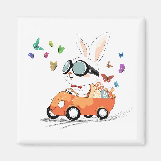 Bunny Carrot Hopping Ride Magnet (Vorne)