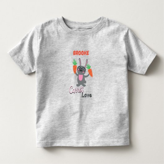 "BUNNY CARROT LIEBE" PERSONALISIERT KLEINKIND T-SHIRT (Vorderseite)