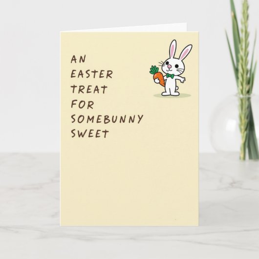 Bunny Carrot Treat Easter Card Karte (Vorderseite)