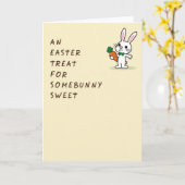 Bunny Carrot Treat Easter Card Karte (Gelbe Blume)