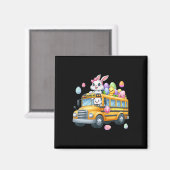 Bunny Carry Ostereier Korb auf Schulbus Hu Magnet (Vorderseite/Rückseite)
