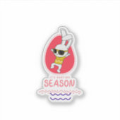 Bunny Cartoon Cute Animal Hunting Rabbit Aufkleber (Vorderseite)