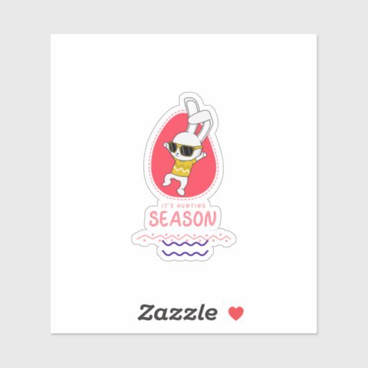 Bunny Cartoon Cute Animal Hunting Rabbit Aufkleber (Blatt)