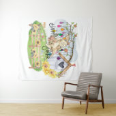 Bunny Celebrates Wandteppich (Beispiel (Horizontal))