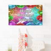 Bunny Cheerleader Personalisierter Charakter Gebur Banner (Insitu)