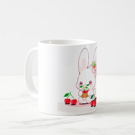Bunny & Cherries Kaffeetasse (Vorderseite Links)