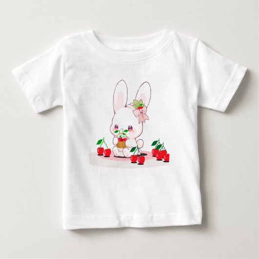 Bunny & Cherries: Sweet Harmony Kollektion! 🍒 🐰 Baby T-shirt (Vorderseite)