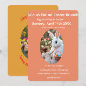 Bunny & Child Photo Oval Frame Easter Einladung (Vorne/Hinten)