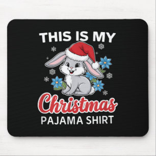 Bunny Christmas Pajama Santa Rabbit Lover Mousepad