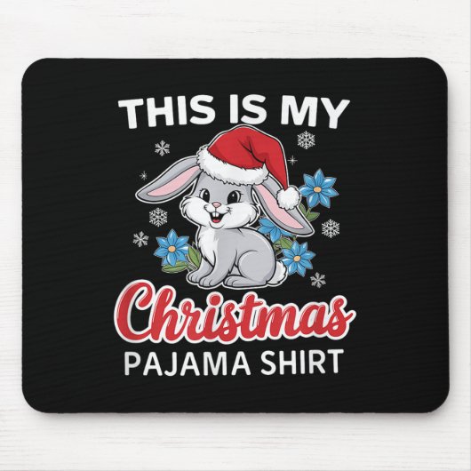 Bunny Christmas Pajama Santa Rabbit Lover Mousepad (Vorne)