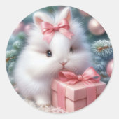 BUNNY CHRISTMAS RUNDER AUFKLEBER (Vorderseite)